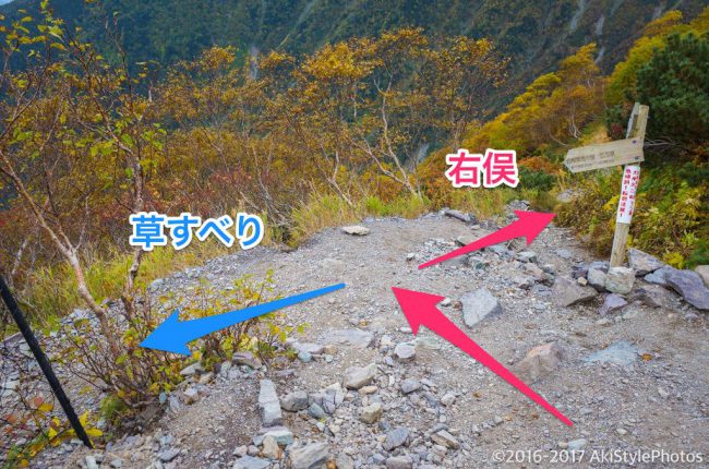 北岳「白根御池小屋・大樺沢二俣」分岐