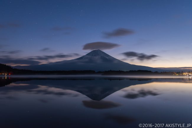 田貫湖で笠雲と富士山