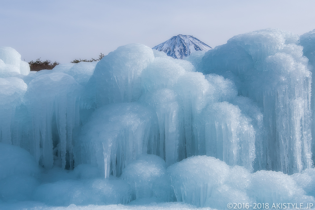 西湖樹氷まつりと富士山
