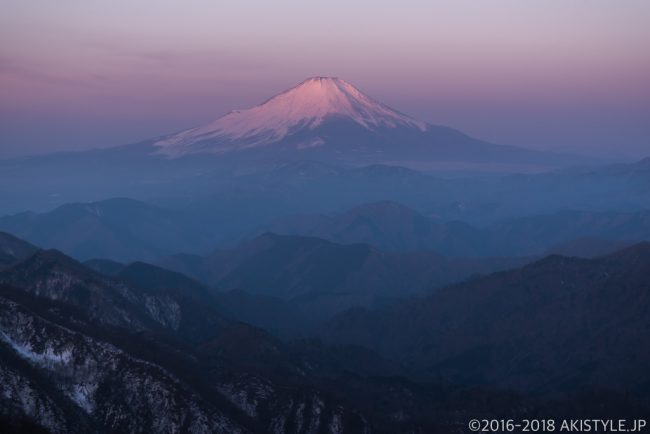 塔ノ岳から見た紅富士
