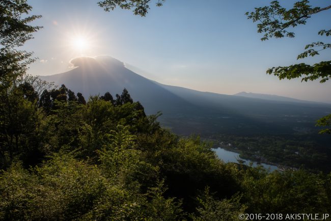 長者ヶ岳への登山道から見た富士山と田貫湖