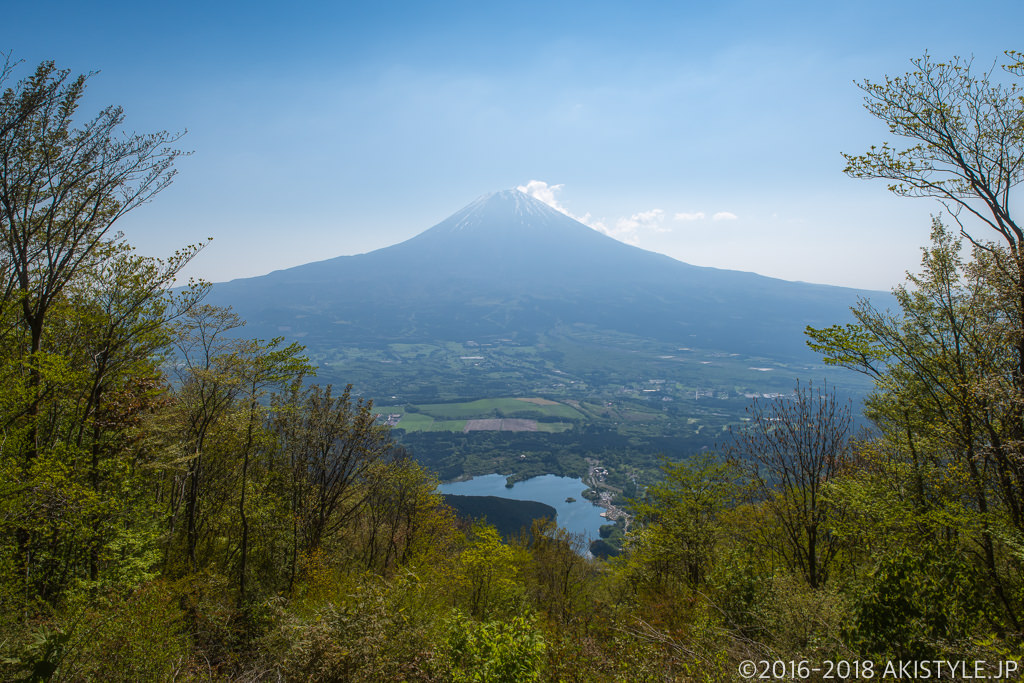 長者ヶ岳から見る富士山と田貫湖
