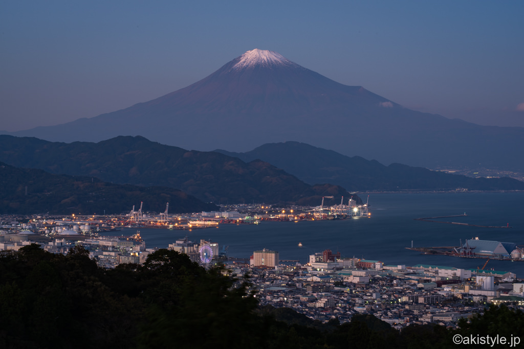 日本平富嶽台からの富士山と夜景