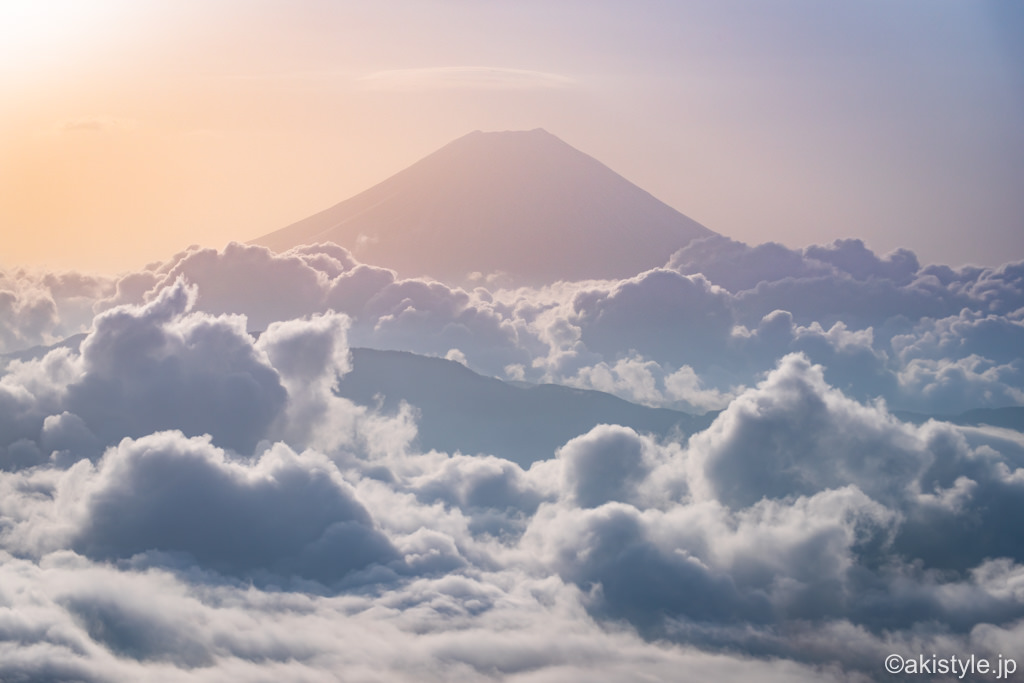 七面山から見る大雲海と富士山