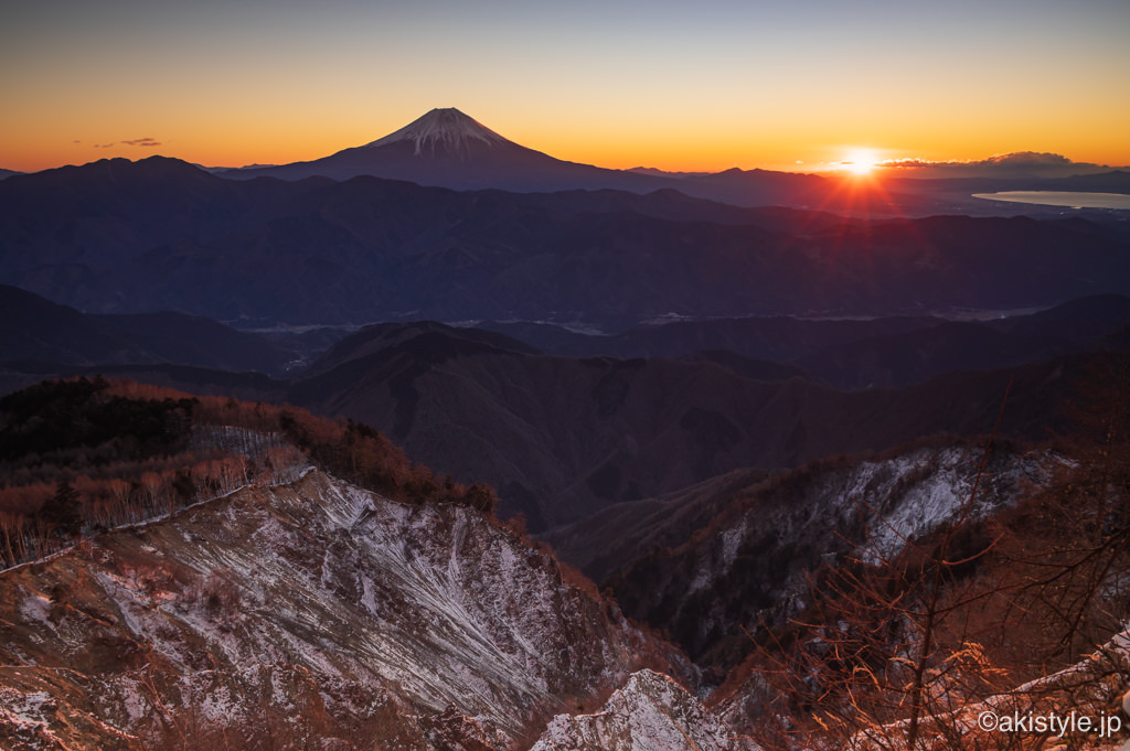 2022年初日の出と富士山