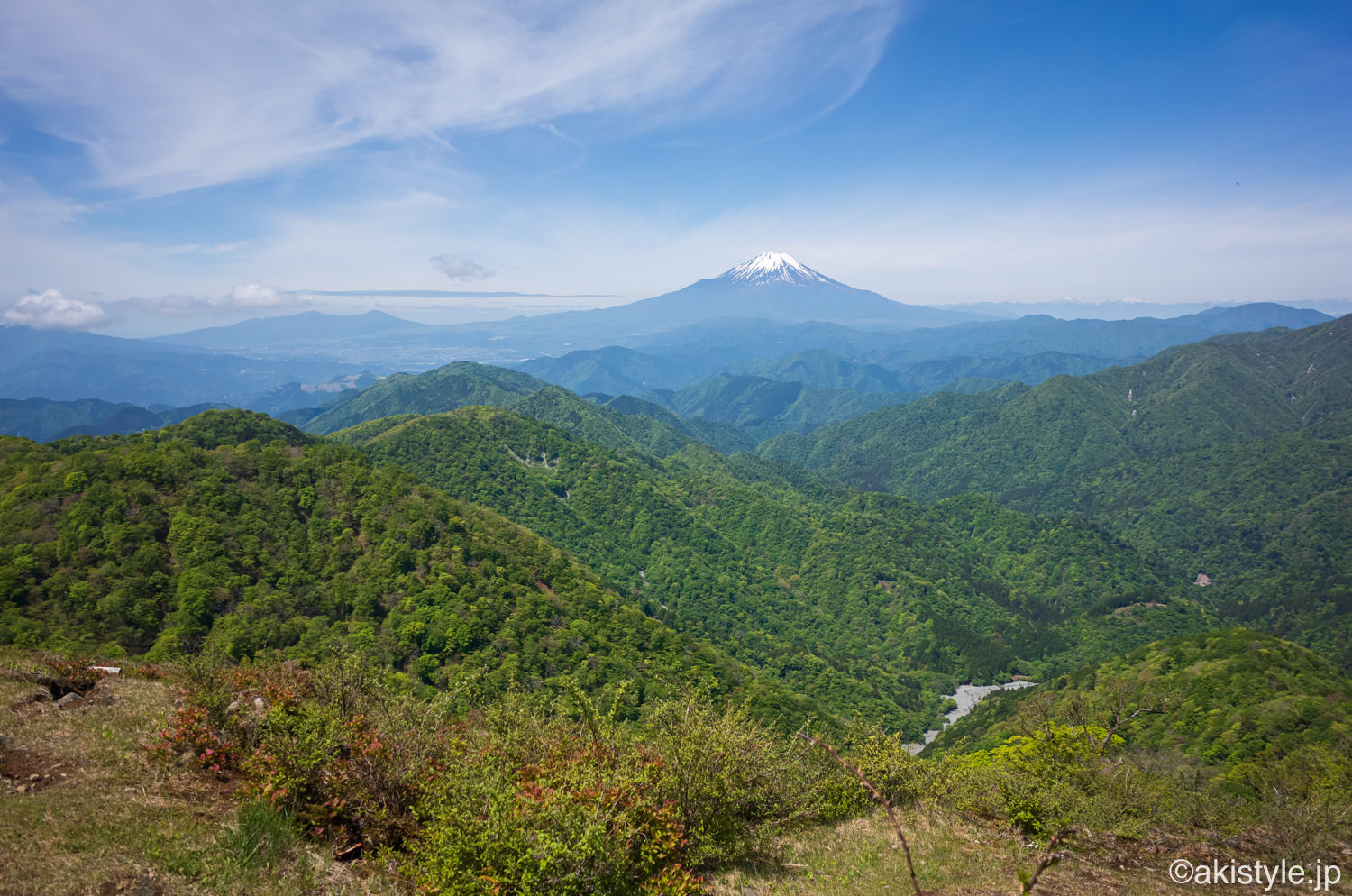 塔ノ岳山頂から見る富士山