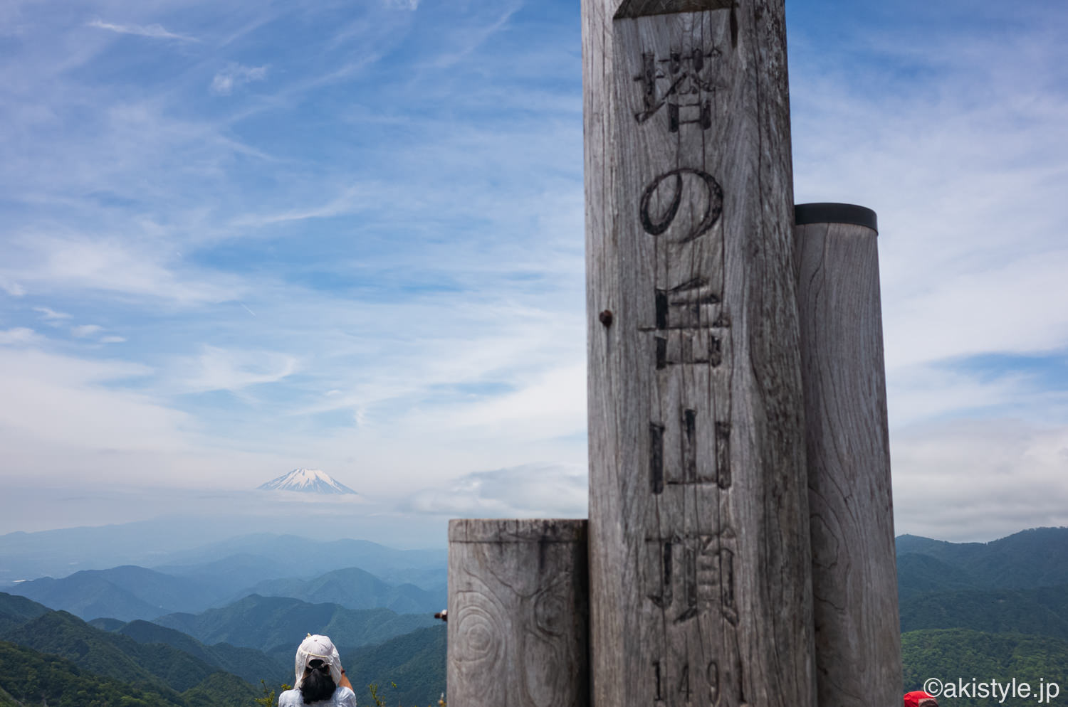 塔ノ岳頂上と富士山